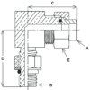 8323-4-4 - Tube Fittings - Male Elbow - Tube to Straight Thread - Image 3