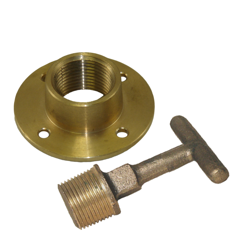 Bronze Drain Plugs – Flange Style with T-Handle (00DP105TS) – Hydrasearch