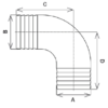 00HH75625E - Bronze Hose to Hose Adapters - 90 Degrees