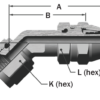 148-05212-3/-4 - Medium Pressure TFE Flared Hose Fittings - 45º Elbow, Flared, Forged - Image 2