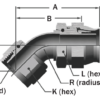 148-05219-16 - Medium Pressure TFE Flareless Hose Fittings - 45º Elbow, Flareless, Bent Tube