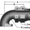 148-05210-12 - Medium Pressure TFE Flanged Hose Fittings - 90º Elbow, Flanged, Bent Tube - Image 2