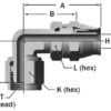148-05218-05 - Medium Pressure TFE Flareless Hose Fittings - 90º Elbow, Flareless, Forged - Image 2