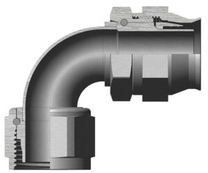 148-05220-12 - Medium Pressure TFE Flareless Hose Fittings - 90º Elbow, Flareless, Bent Tube