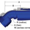 148-1045-08D - Medium Pressure Rubber Flared Hose Fittings - 45º Elbow, Flared - Image 2