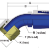 148-2045-10D - Medium Pressure Rubber Flareless Hose Fittings - 45º Elbow, Flareless - Image 2